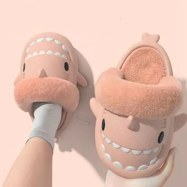 Winter Plush Shark Slippers - # BOAA73410008