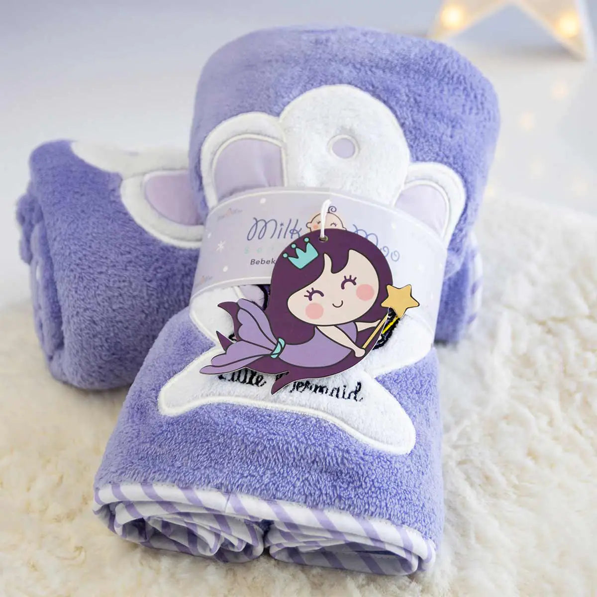 Milk&Moo Little Mermaid Baby Blanket Ultra Soft Swaddle Blanket for Stroller - # BAGE41210002