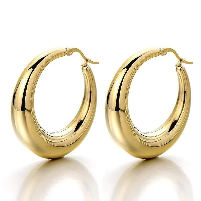 Vintage Metal Hand Engraved Butterfly Pattern Hoop Earrings Classic Women's Gold Plated Hook Drop Earrings