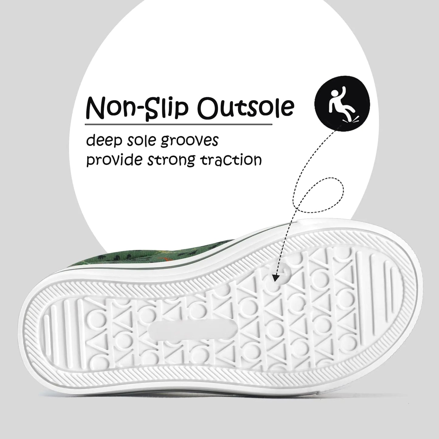 K KomForme Toddler Boys & Girls Shoes Kids Canvas Sneakers with Cartoon Dual Hook and Loops 6 Toddler Tyrannosaurus Dinosaur - # BOAA71510005