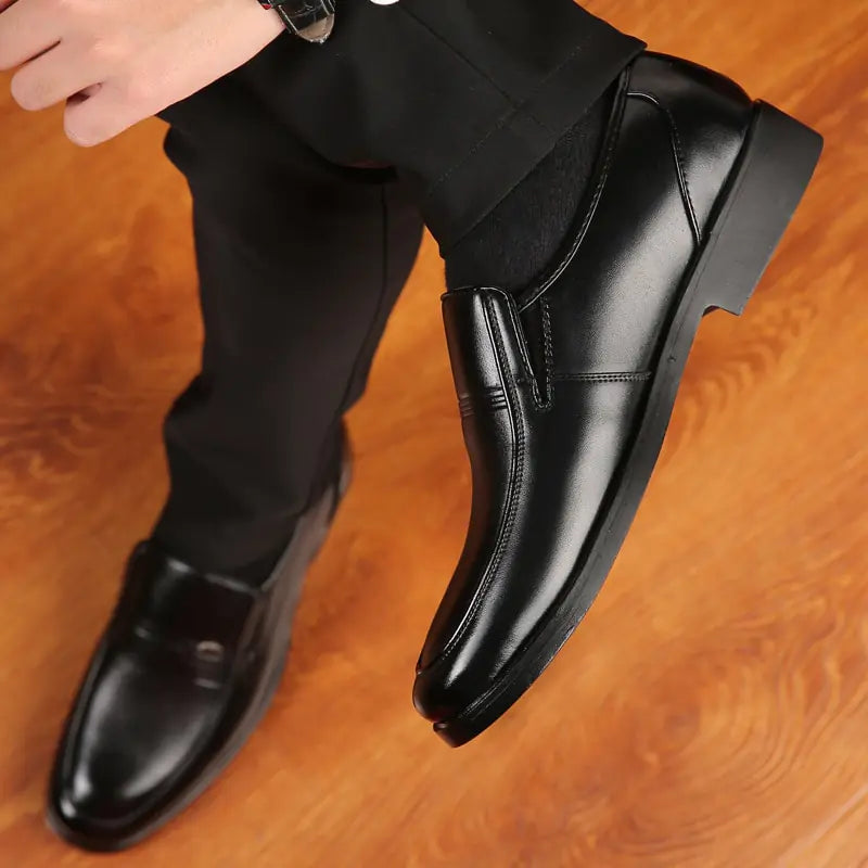 Boys Men's Black Leather Formal Shoes - # BOAA73210006