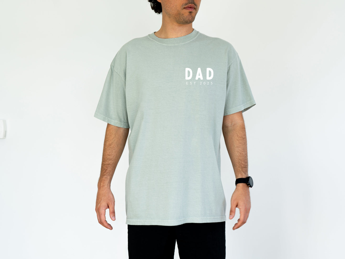 Dad Personalized est year Comfort Colors T Shirt (cali left chest) (Copy)