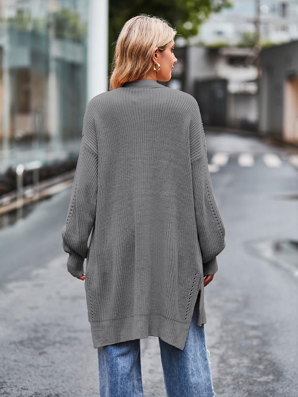 Women Long Split Hem Knitwear Sweater | NCS