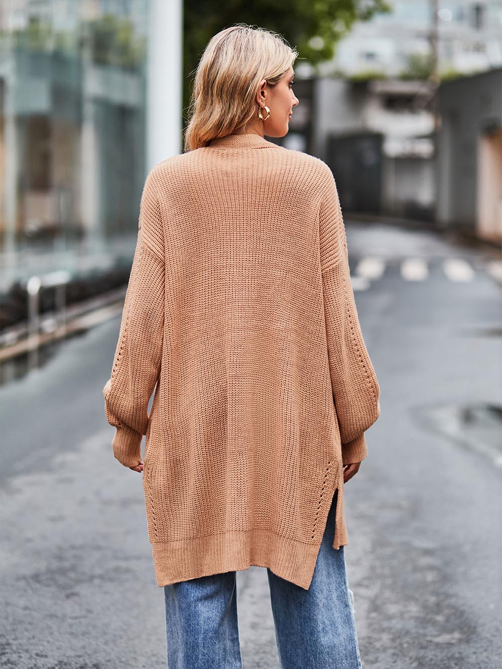 Women Long Split Hem Knitwear Sweater | NCS
