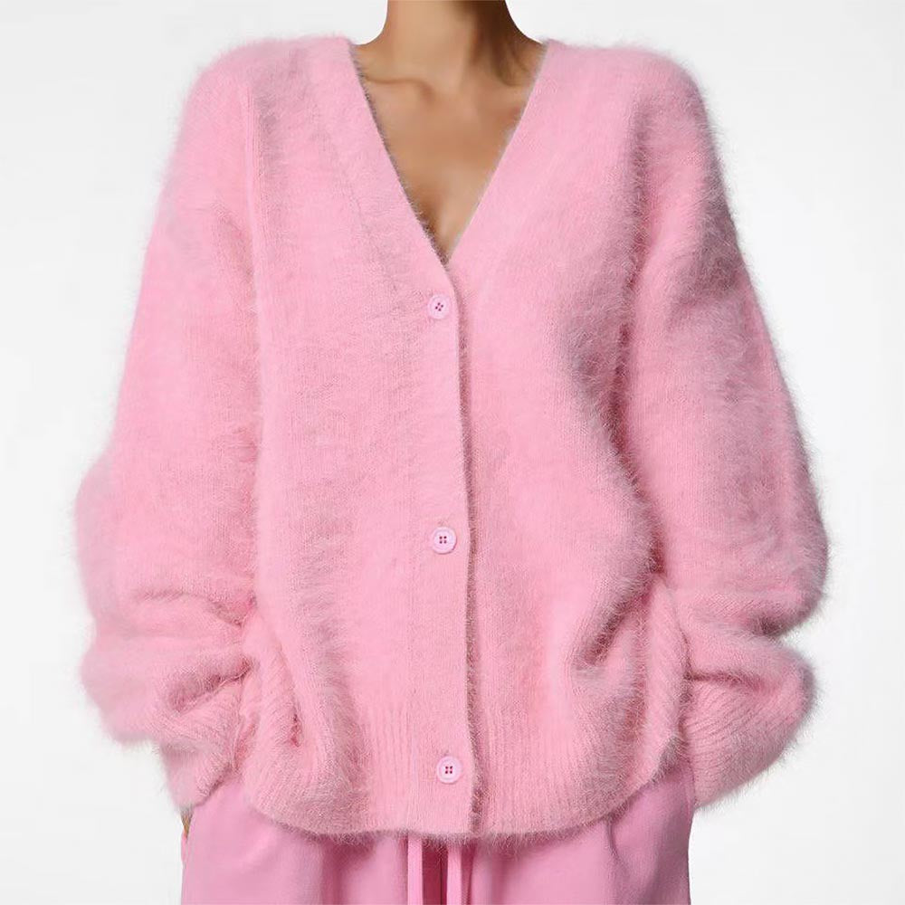 Women’s Faux Mink Relaxed Fit Oversized Cardigan Sweater | NCS