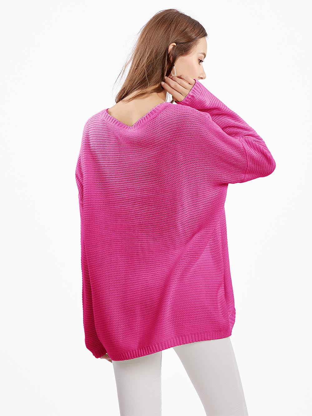 Women's Neon Color Female Slash Neck Fashion Knitted Shirts | NCS