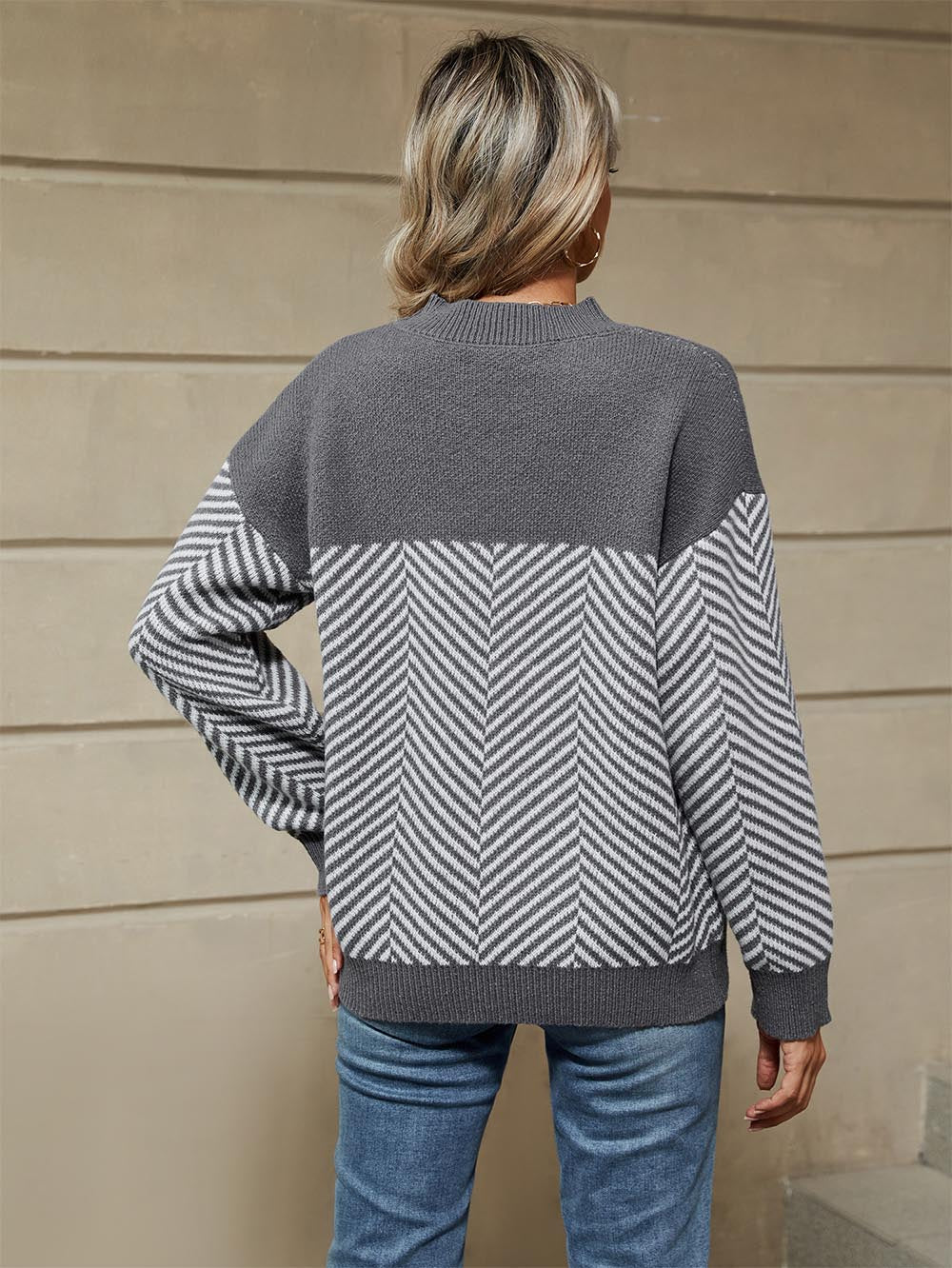 Women's Oversized Striped Knit Sweater | NCS
