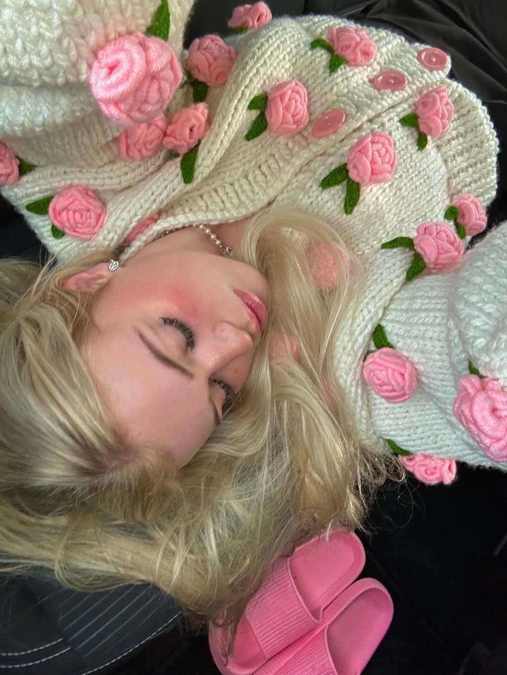 Women's Pink Roses Vintage Cardigan, Unique Gift | NCS