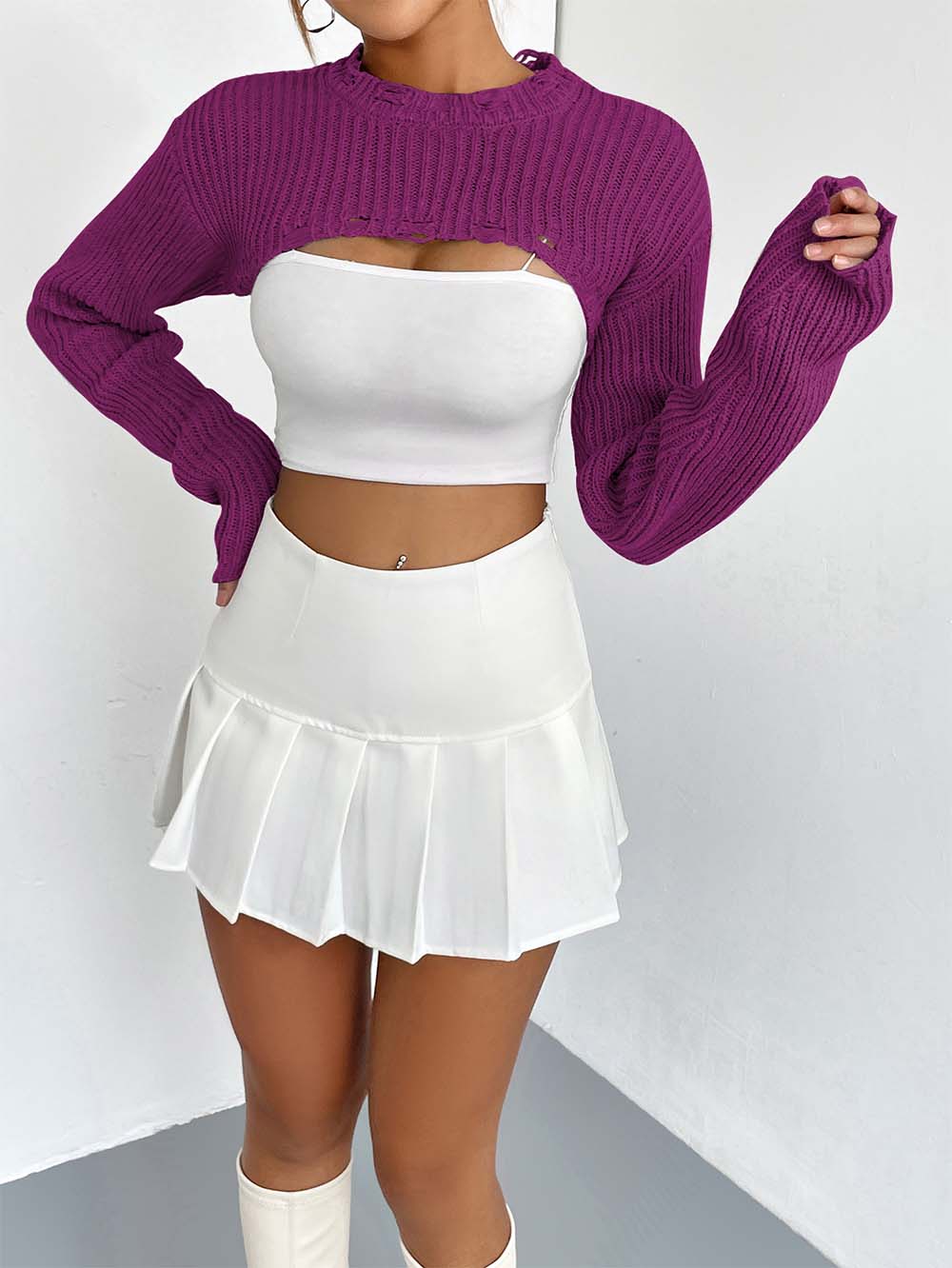Women's Sexy Cropped Knit Top | NCS