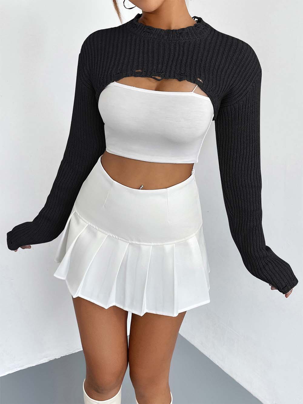 Women's Sexy Cropped Knit Top | NCS