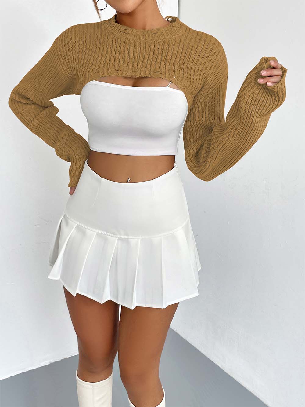 Women's Sexy Cropped Knit Top | NCS