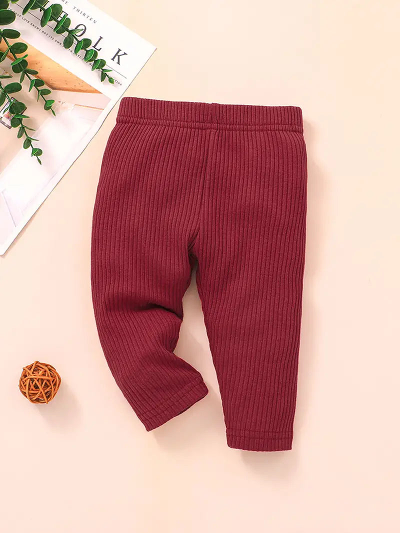 3pcs Baby Girls Solid Ribbed Cotton Leggings Set - # BAAA1B1910002