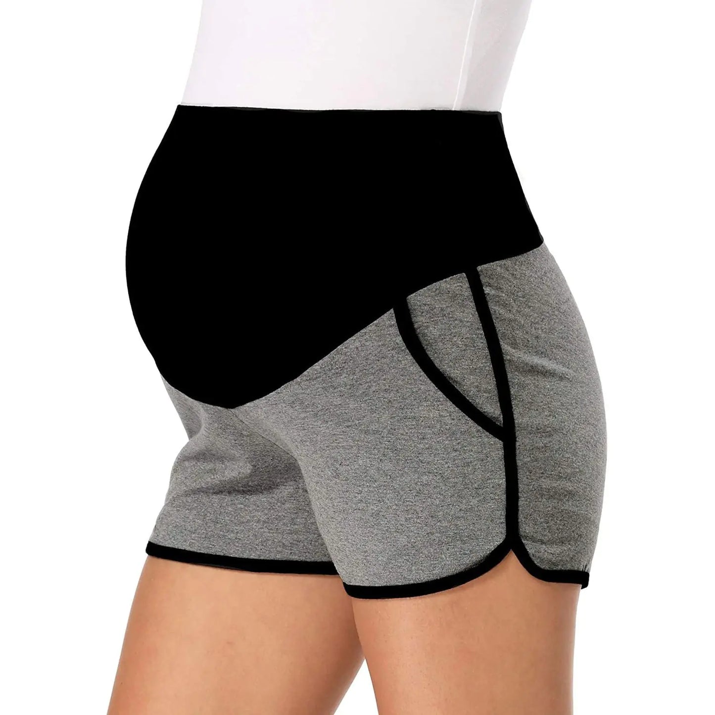 Fashionable Casual Maternity Sports Shorts with Belly Holder - # WOM21610007 - PRG