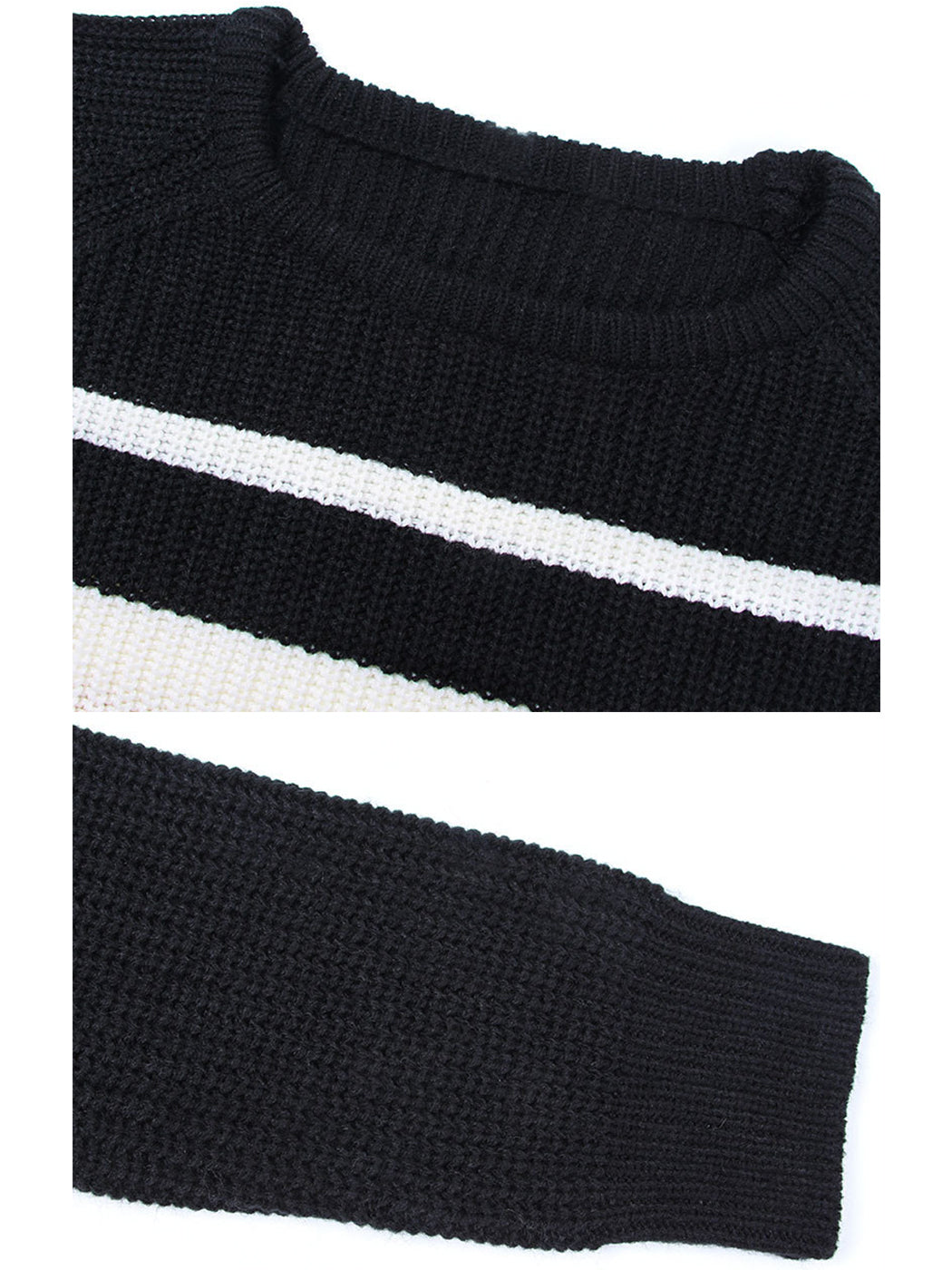 Long Sleeve Color Block Striped Casual Pullover Sweater