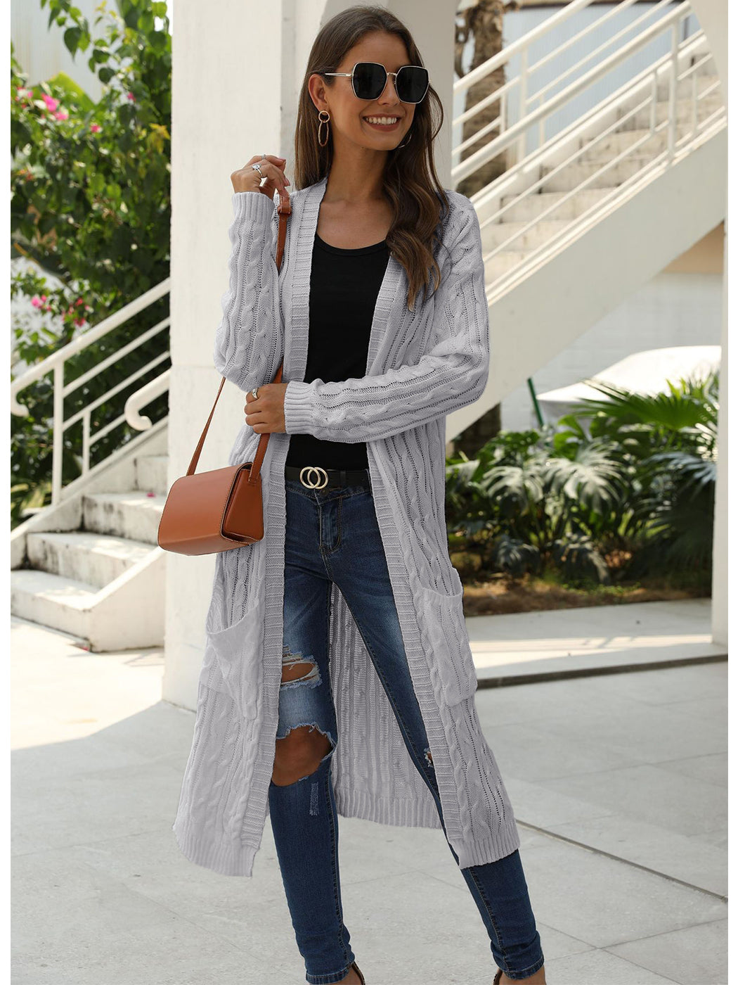 Knitted Long Sleeve Cardigan Sweater