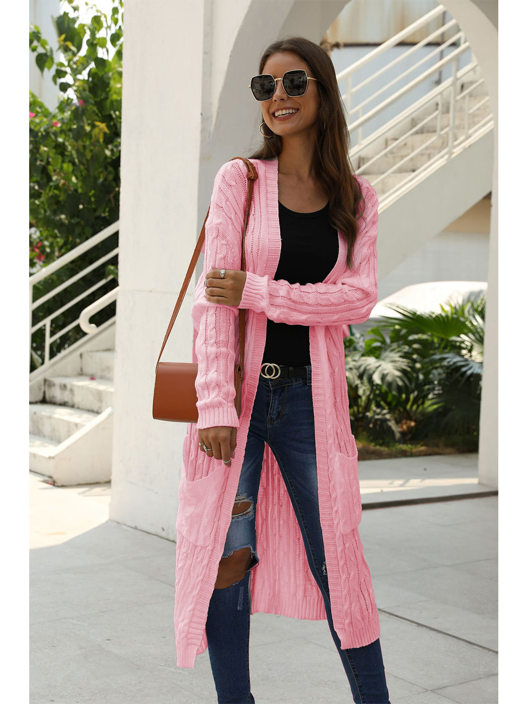Knitted Long Sleeve Cardigan Sweater
