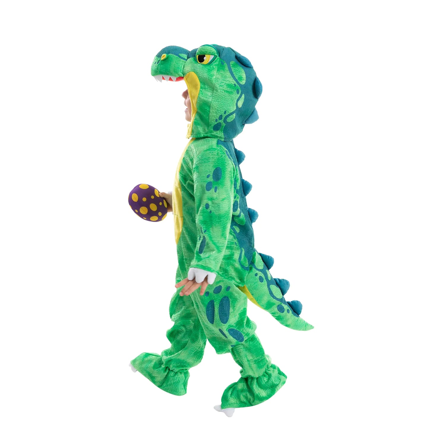 Spooktacular Creations T-Rex Costume, Dinosaur jumpsuit Jumpsuit for Toddler and Child Halloween Dress Up Party Green Small (5-7 YRS) - # BOAA31310002