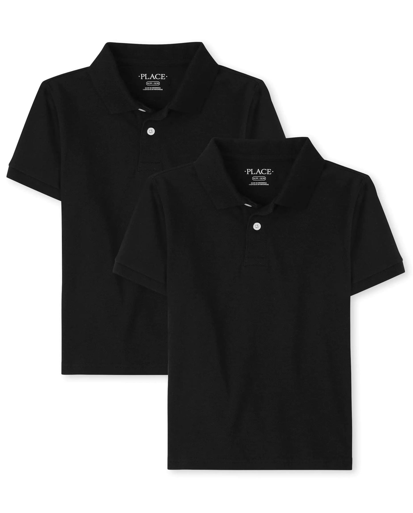 The Children's Place Boys Multipack Short Sleeve Pique Polo X-Large Black 2-pack - # BOAA12510009