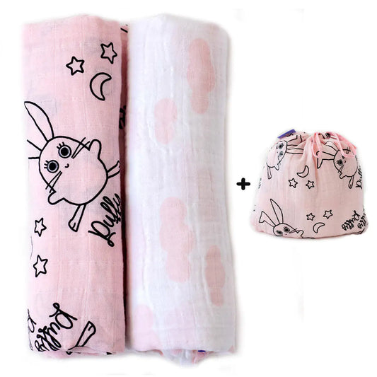 Milk&Moo Set of 2 Chancin Baby Muslin Swaddle Blanket - BAGE41210019