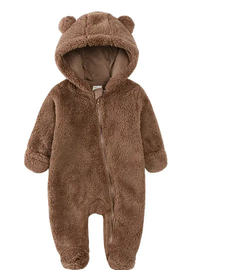 Flannel Baby Warm One-piece Romper - # BAAA21110030