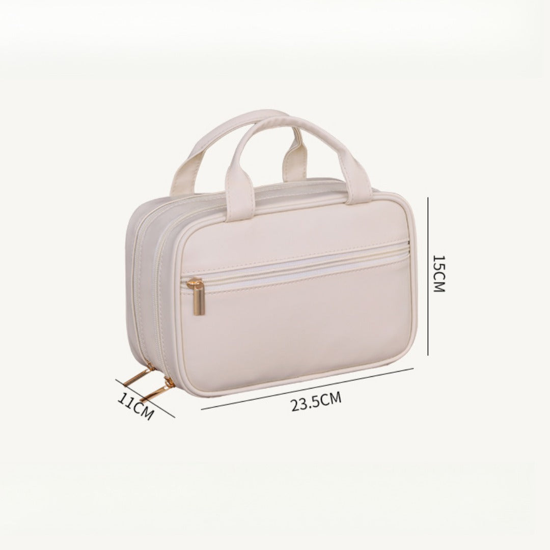 Double layer portable cosmetic bag, large capacity portable cosmetic storage bag, makeup bag organizer,Makeup bag with compartments,