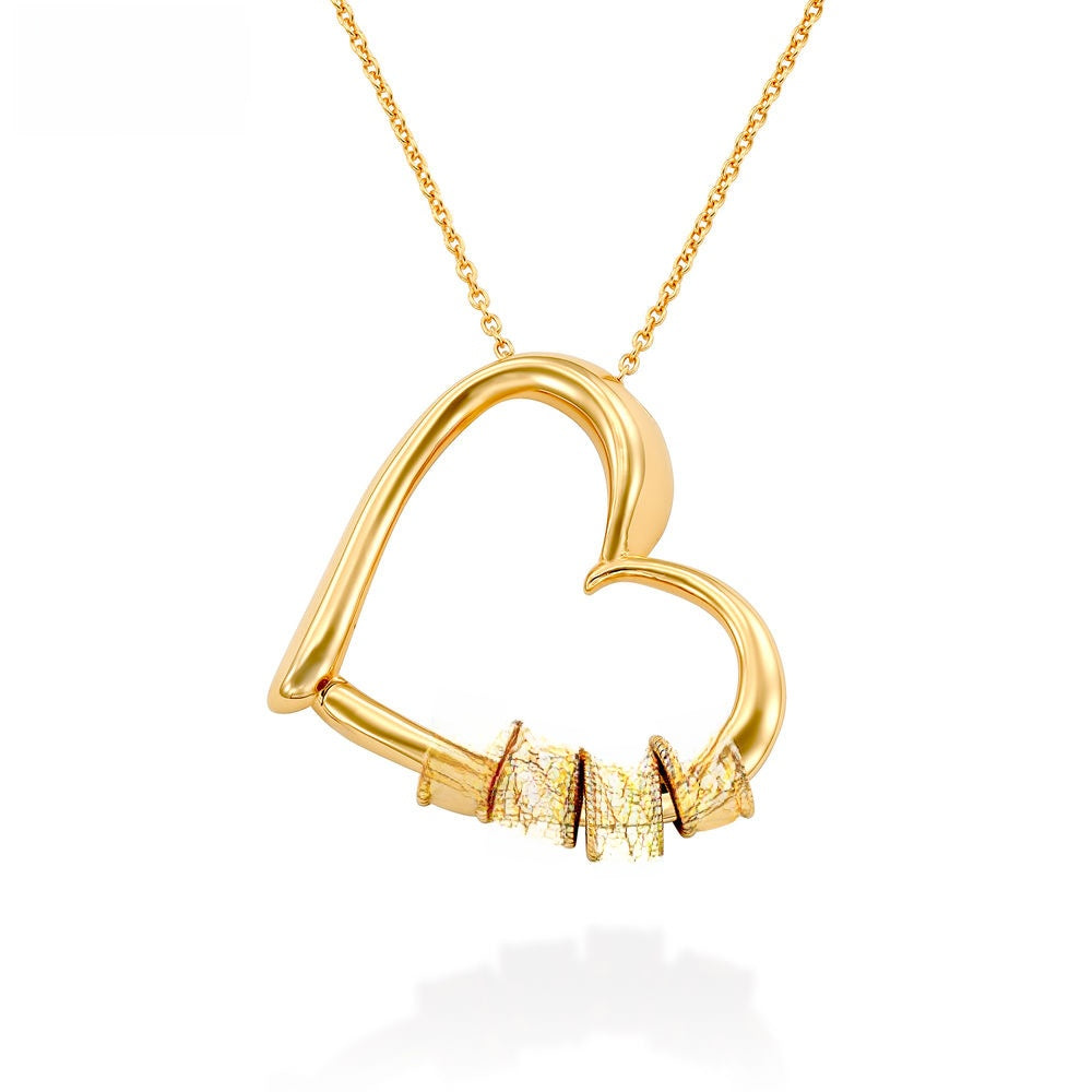 Heart-shaped engraved love charm necklace