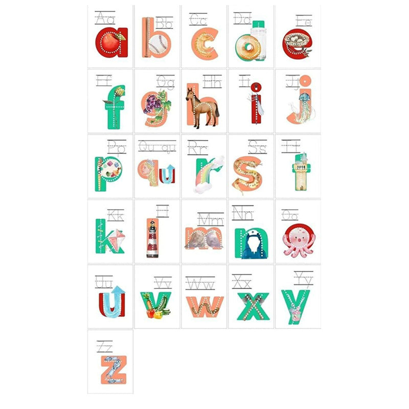 Lit Letters 26 Alphabet Educational Cards for Children