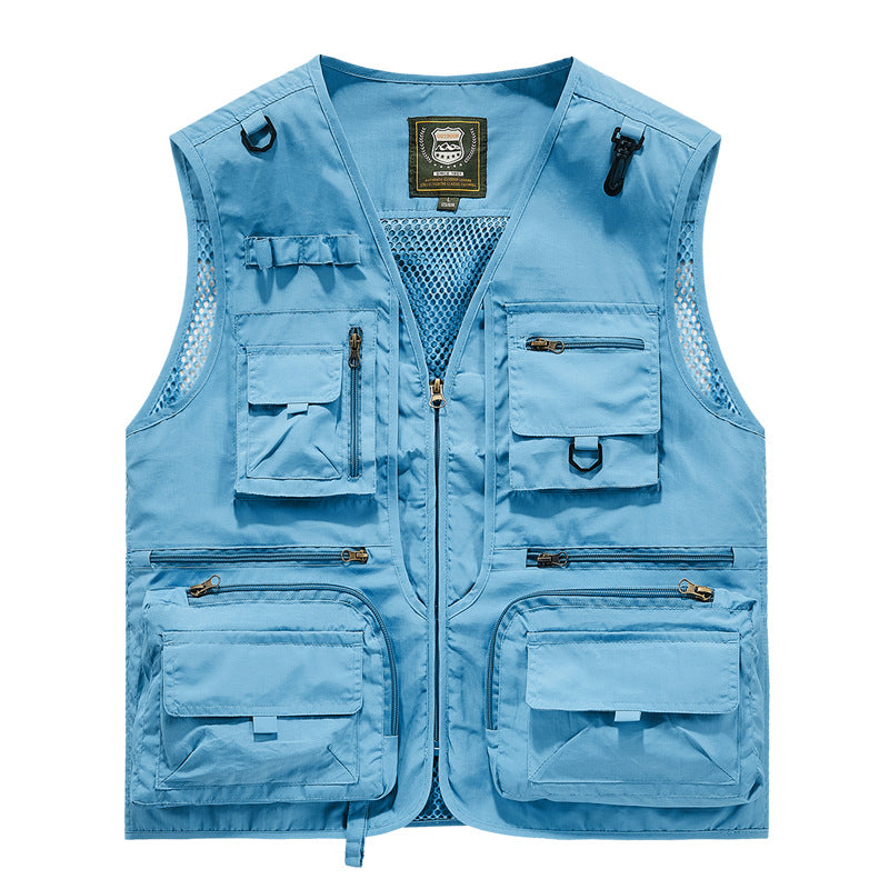 Men's Quick-Dry Mesh Outdoor Vest with Multiple Pockets