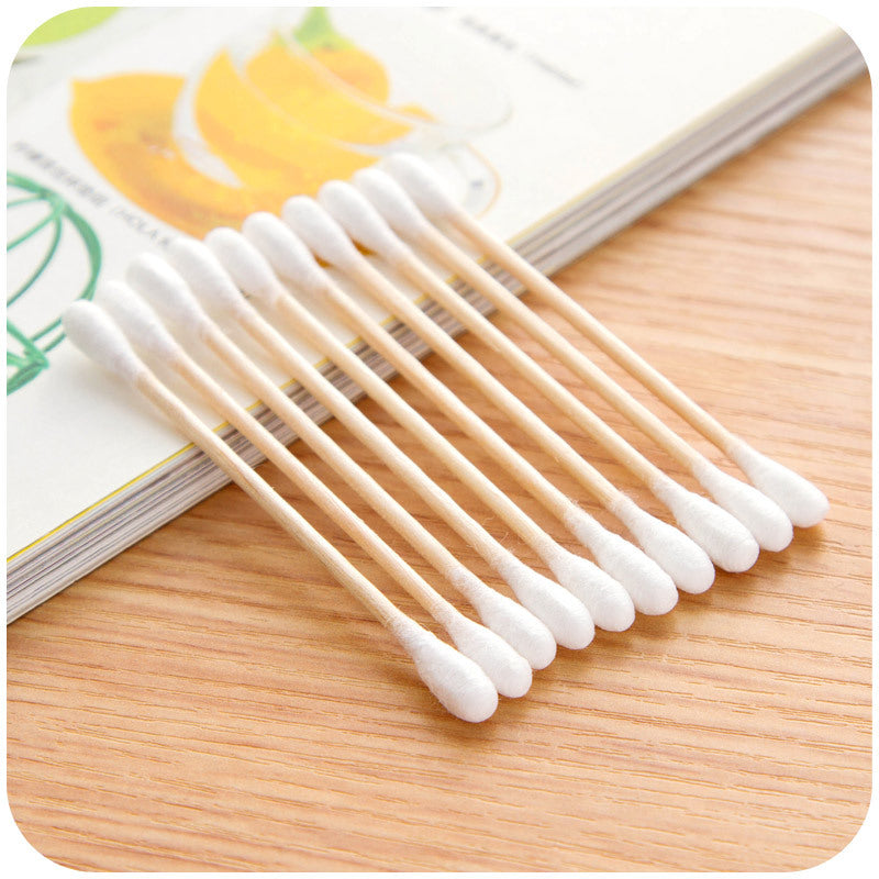 Disposable bamboo and wood swab