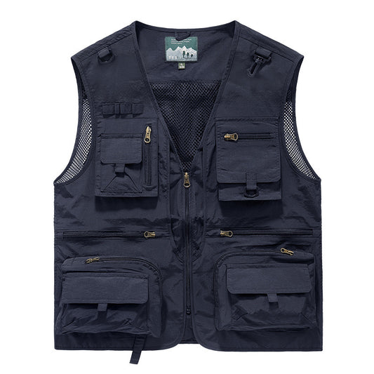 Men's Quick-Dry Mesh Outdoor Vest with Multiple Pockets