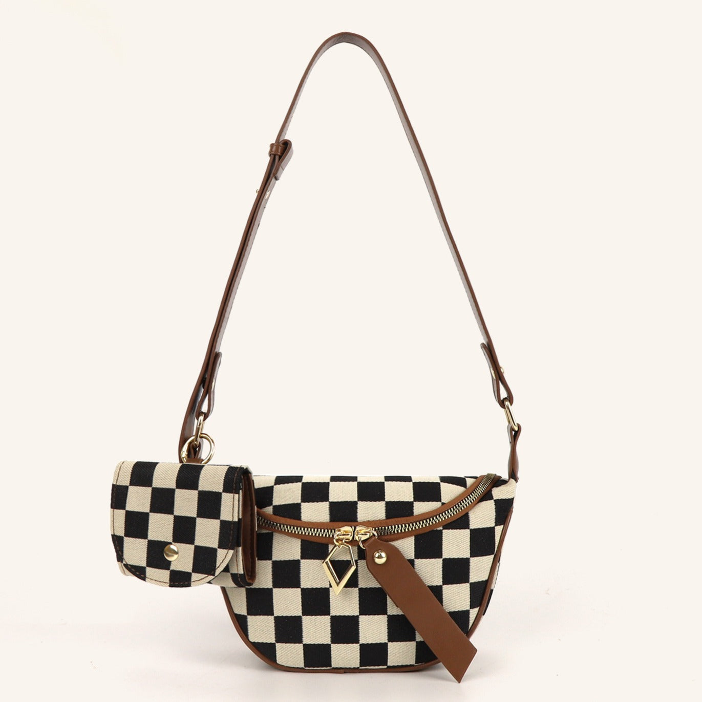 Small Crossbody Versatile Checkerboard Chest Bag – Fashion Plaid Waist Bag, Stylish Messenger Bag & Fanny Pack for Everyday Use