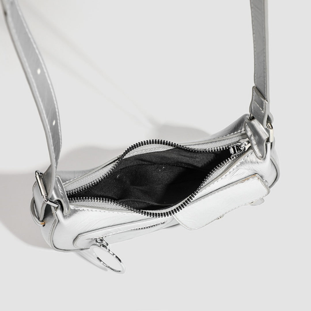 Design Stylish Retro Small Crossbody Bag - Versatile Punk Crescent Bag for Everyday Use