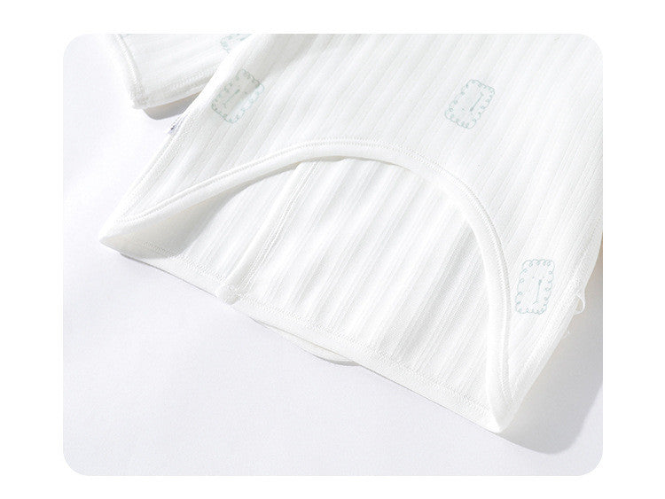 Baby Cotton Long Sleeve Top with Half Back Design - # BAAA61110002