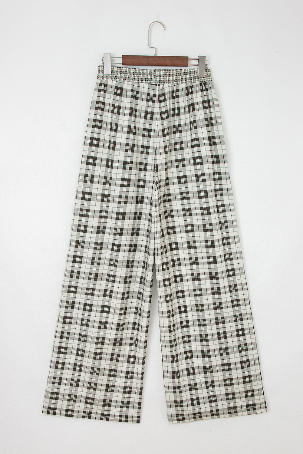 Plaid Patchwork Wide Leg Pants