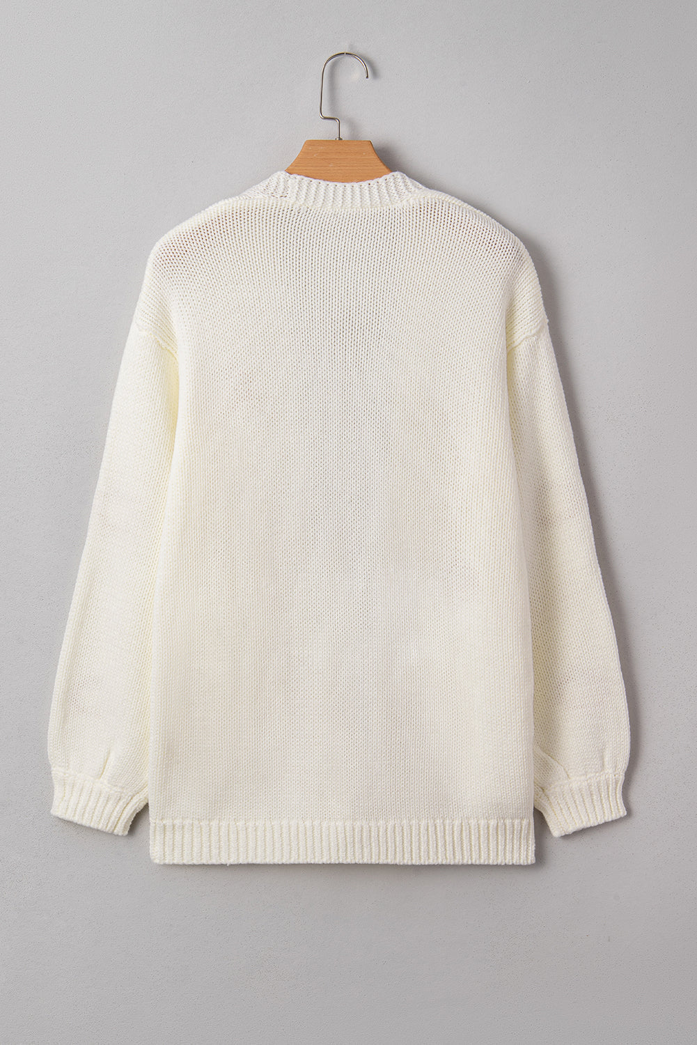 Pumpkin Embroidered Open Front Drop Shoulder Cardigan