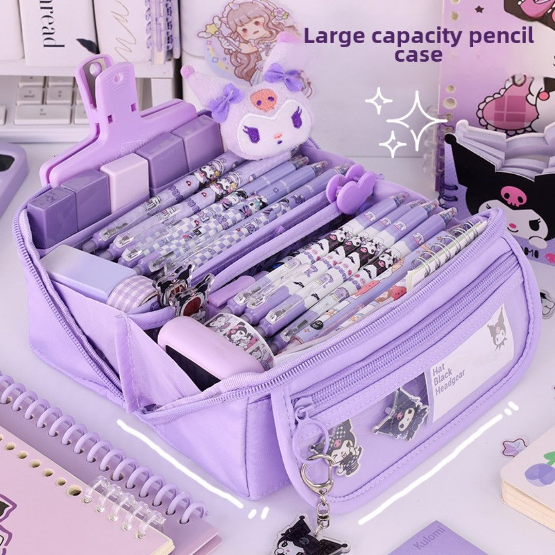 Girls Heart Prism Pencil Case, Large Capacity Elementary School Stationery Box, Girls Stationery Bag, Multifunctional Pencil Case