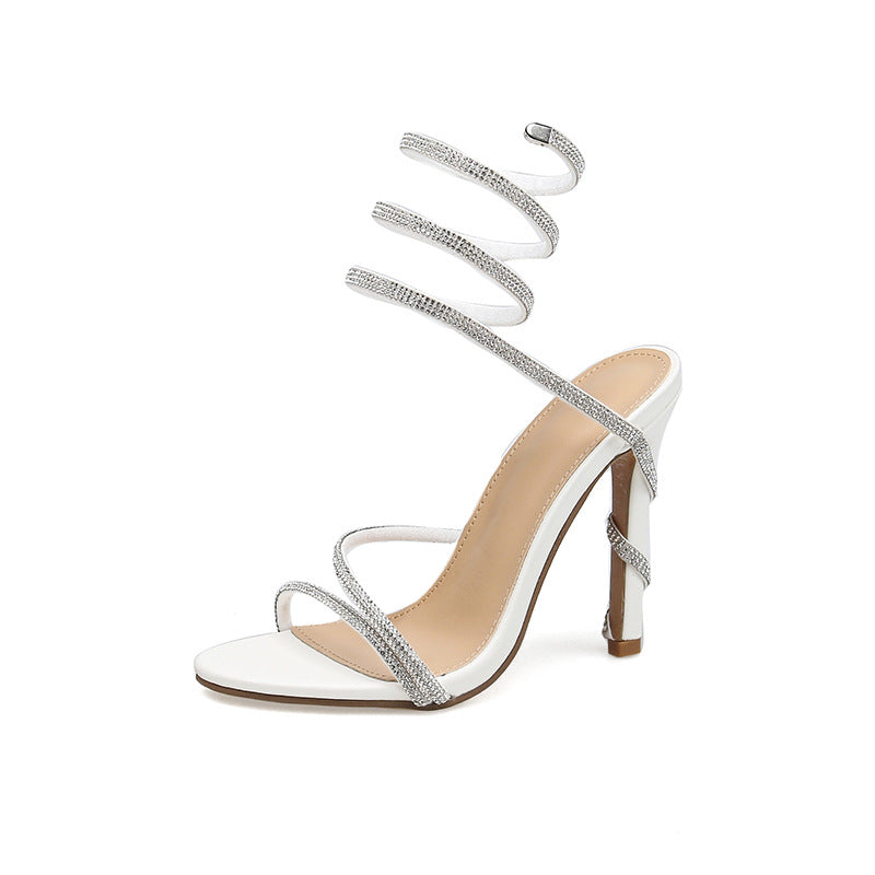 Snake-shaped Stiletto Heel Sandals