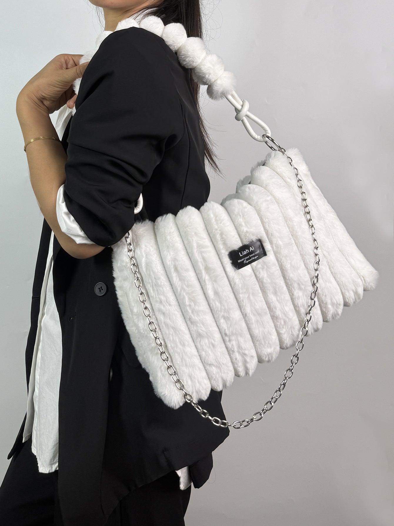 Fluffy handbag