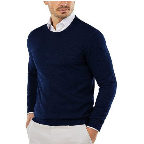 Men's Crewneck Knit Sweater Slim Fit Long Sleeve