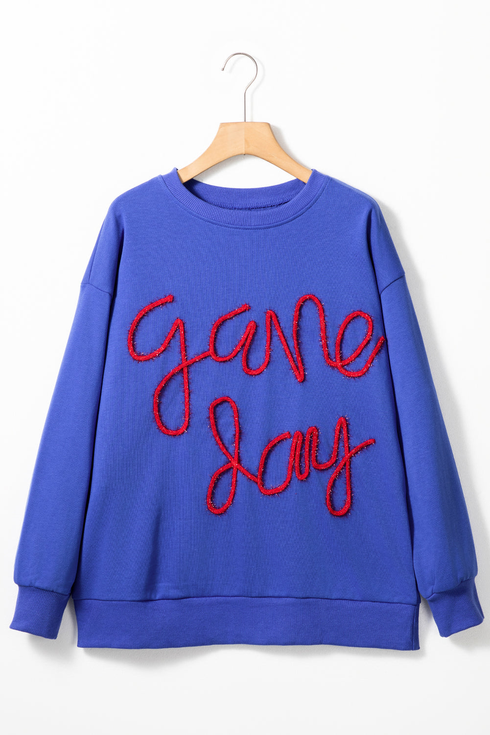 GAME DAY Tinsel Drop Shoulder Sweatshirt