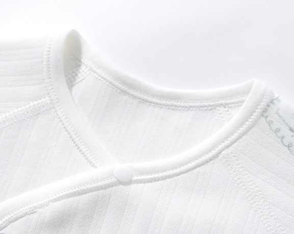 Baby Cotton Long Sleeve Top with Half Back Design - # BAAA61110002