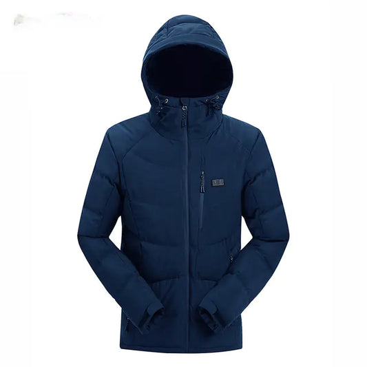 Boys Men Winter Outdoor USB Infrared Heating Hooded Jacket - # BOAA13510010