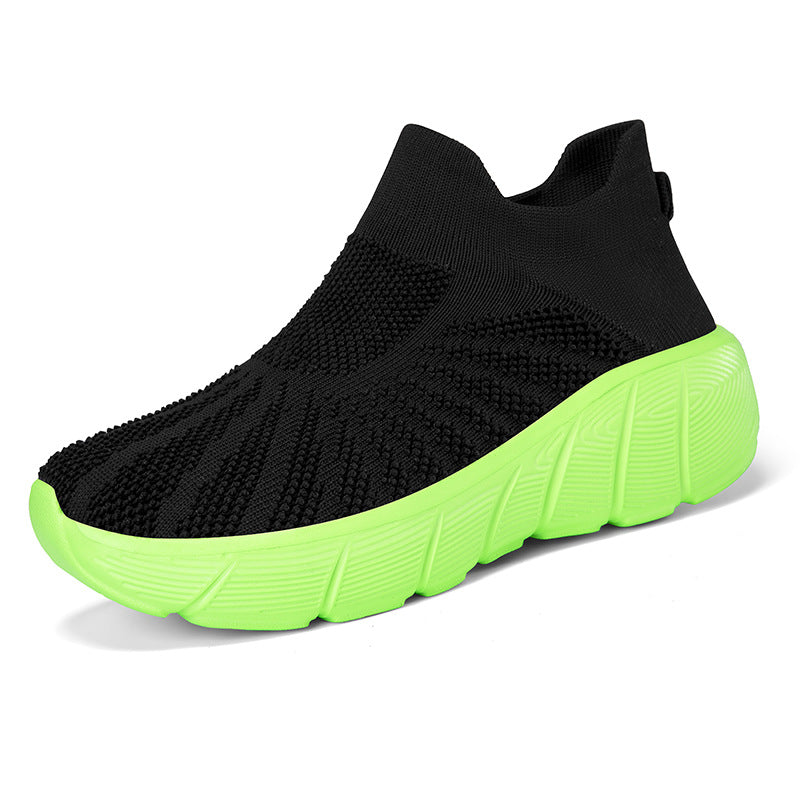 Thick-soled fly-knit sports shoes
