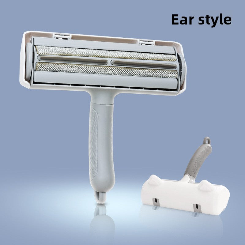 Pet hair removal roller brush suction tool