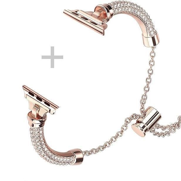 Bling Band Bracelet for Women | Compatible with Apple | Stainless Steel Dressy Metal Strap