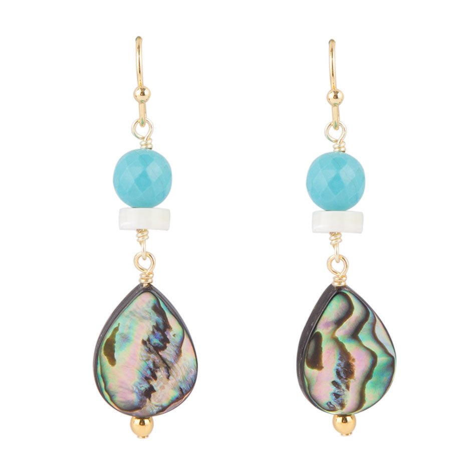 Abalone Magnasite Drip Earrings