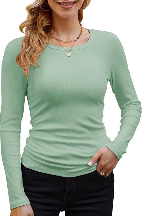 Womens Ribbed Long Sleeve T-Shirt