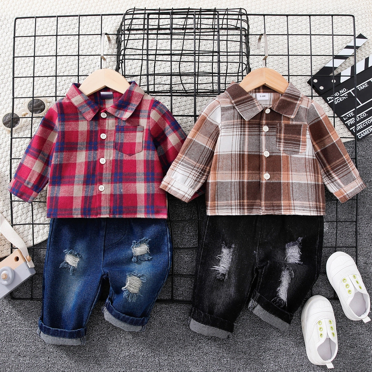 Children's casual shirt and denim suit
