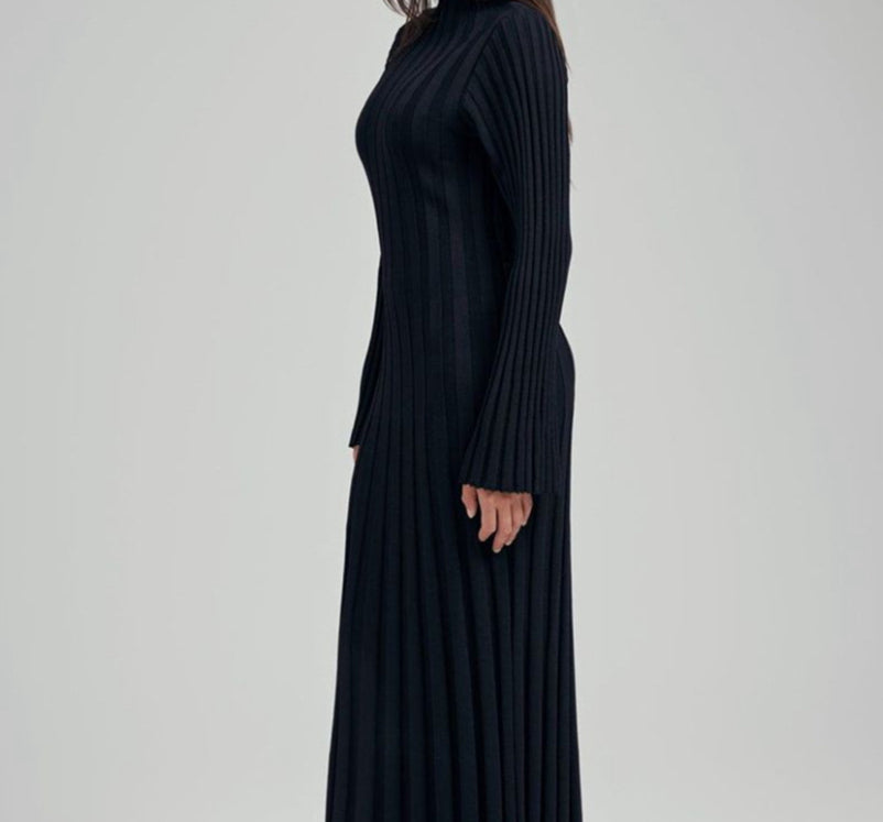 New Knitted Dress with Waist Design and Round Neck - # WOAA211410002-PRG