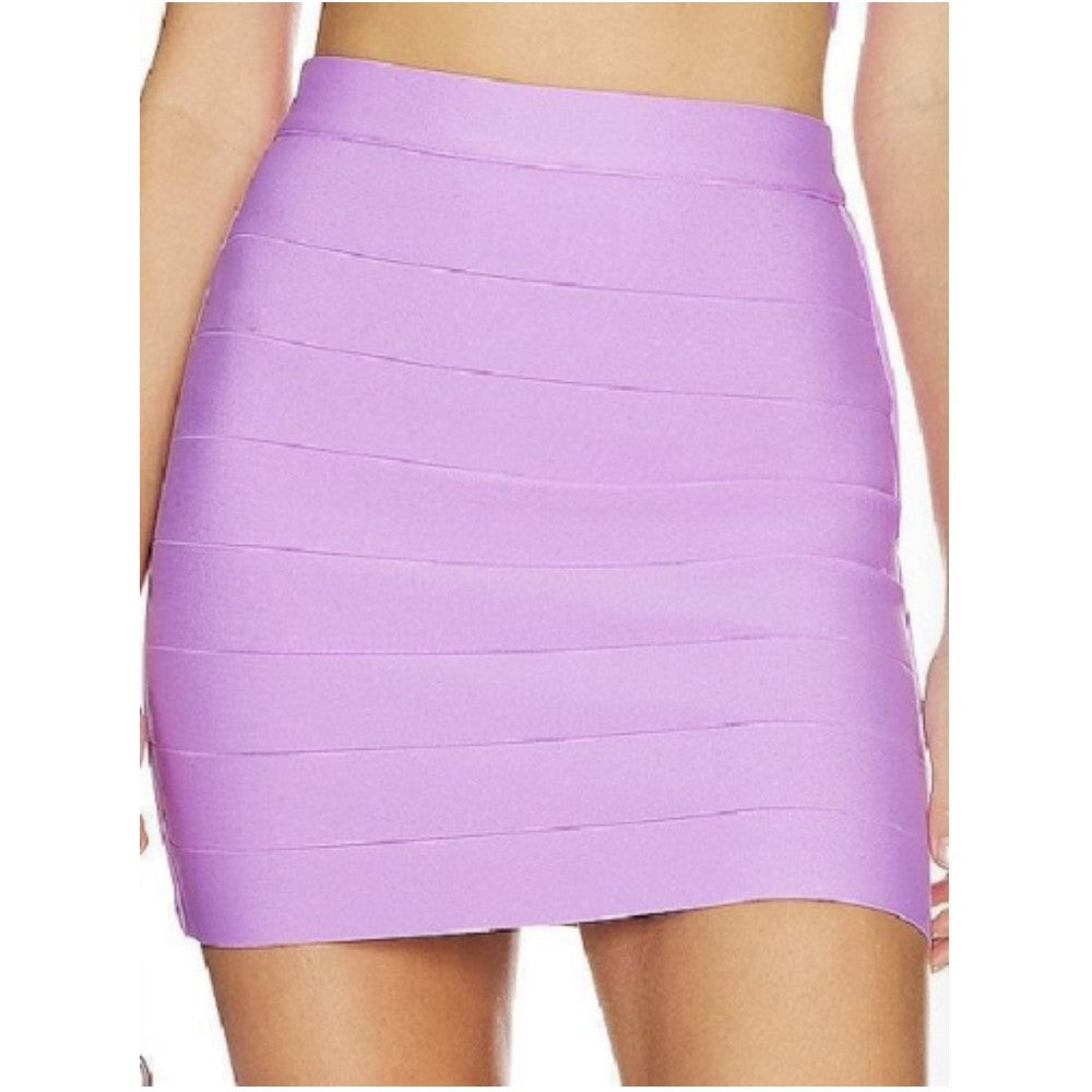 Elastic High Waist Striped Mini Skirt